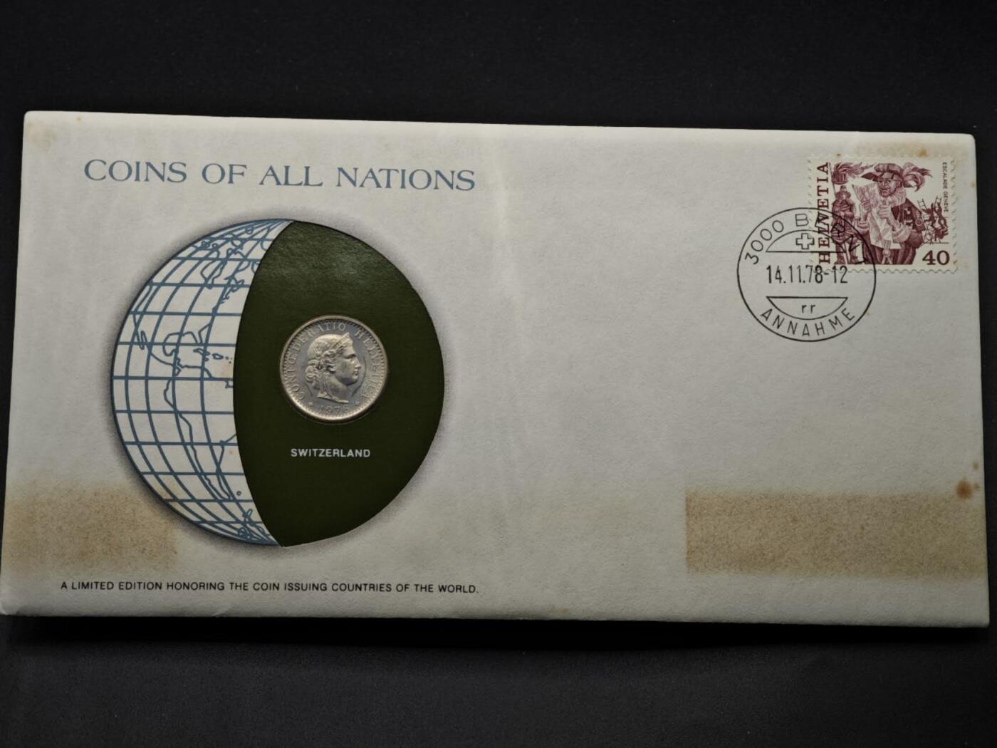 【淘币小摊】实时拍第八百三十三拍   散币场   满百包邮可预留二周 每周一统一发货   瑞士1976年20分邮币封