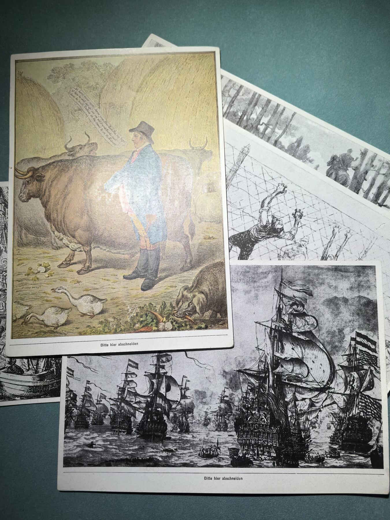 盛世勋华——号角文化勋章邮票专场拍卖第294期 德国（1939）系列宣传卡片“掠夺成性的国家——英国”5张