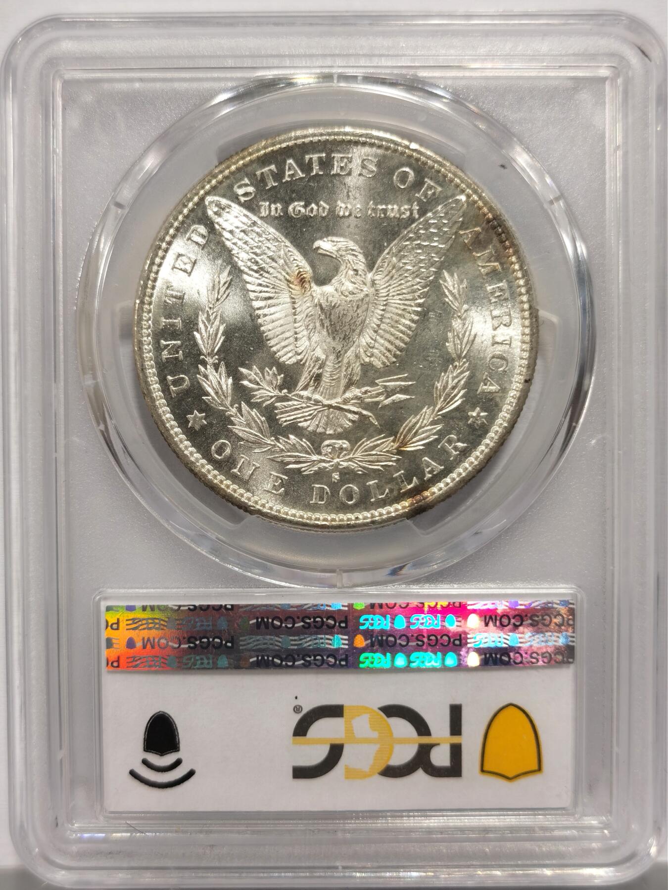 博洋堂世界钱币拍卖第153期（全场包邮） PCGS MS65 美国1880年S版摩根大银币，镜面转光强烈