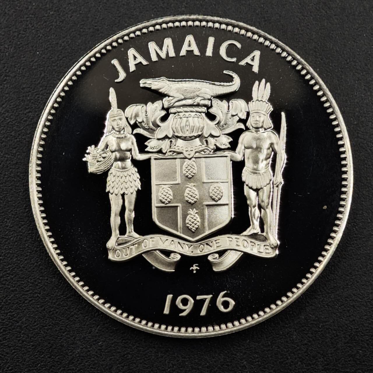 【淘币小摊】实时拍第八百三十三拍   散币场   满百包邮可预留二周 每周一统一发货   牙买加1976年红嘴长尾蜂鸟25分精制镍币