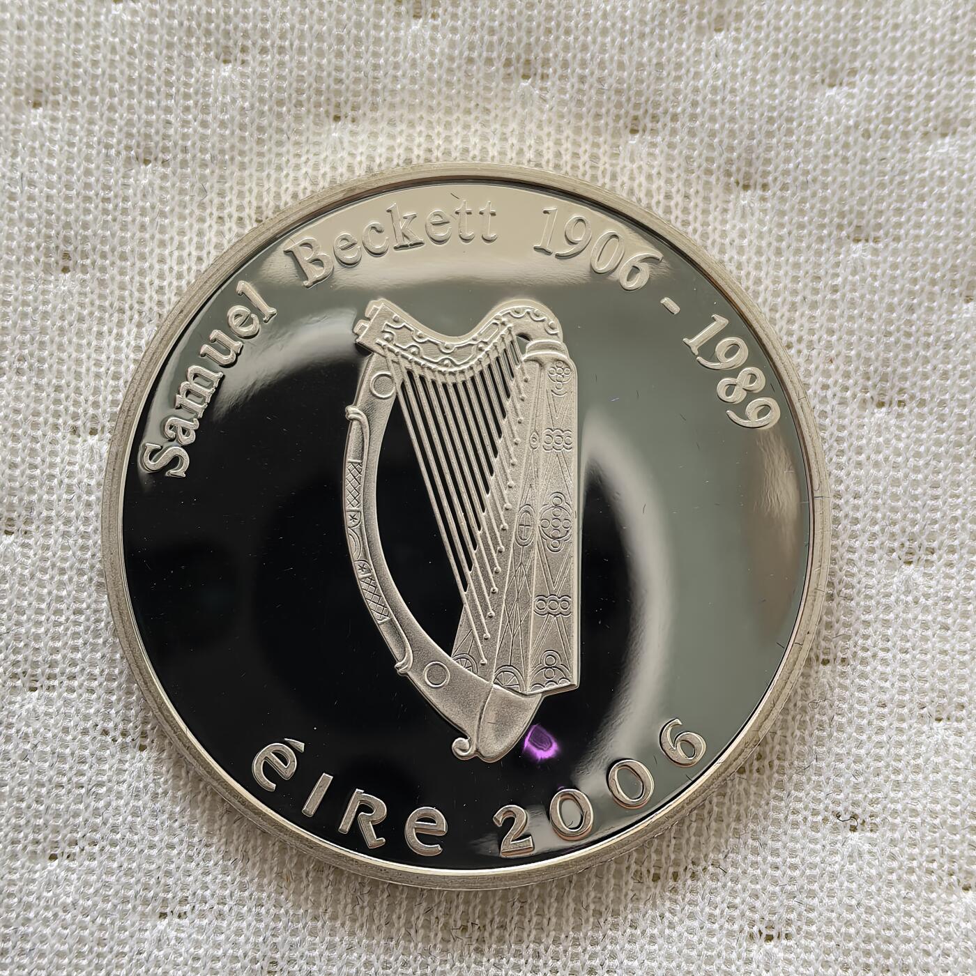 道一币馆币章第一百六十场 欧洲之星 爱尔兰2006年剧作家塞缪尔·贝克特诞辰百年10欧元精制银币 28.28g 925S 35000