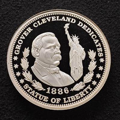 【全场包邮】纯粹捡漏拍489场（免费代拍第26场） - 【银章】美国2020发行大事记1886年格罗夫·克利夫兰时期自由女神建立（39毫米26克）精制纪念银章