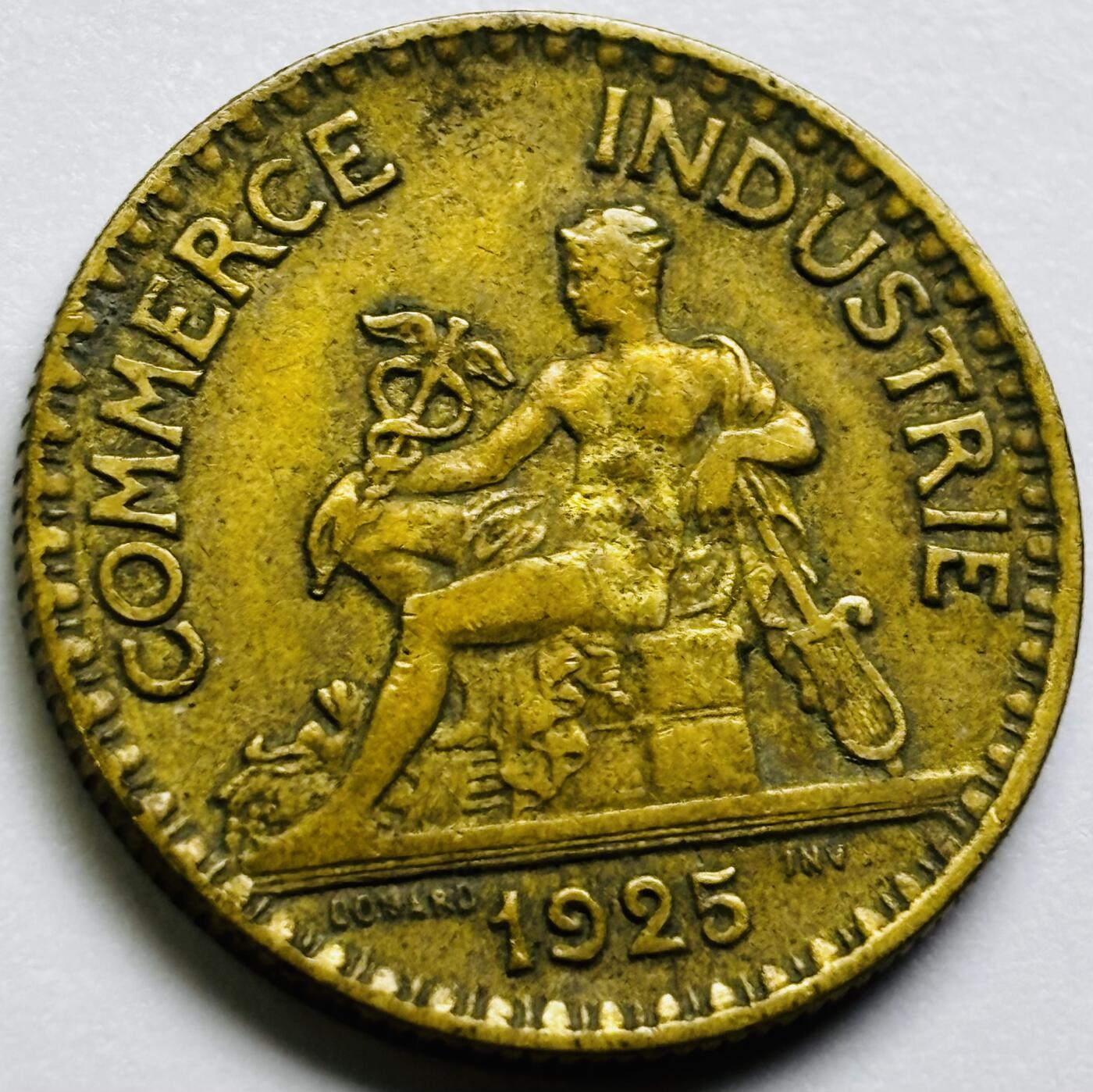 文馨钱币收藏第 286 场，圣诞节专场【 长期接收代拍品低至 0 佣金】 铜光美品 1925 年法兰西第三共和国 第一版本 2 法郎大铜币