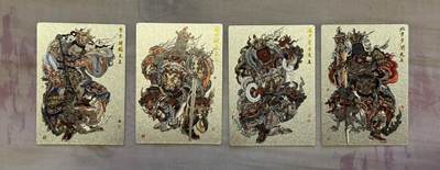 月落卡牌之特卡第2期-摩点众筹套卡专场 - 张建东水浒  周一新  四大天王粗闪特卡一套 