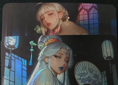 花开卡拍第53期（12月28号周日截拍，品控勿拍!!!拍品不寄存，运费5元，自制卡难免瑕疵，可能存在轻微撞角爆边等出厂瑕疵，品控介意勿拍！） - 大雷风华.白衣二人组 艺术卡 彩闪2张