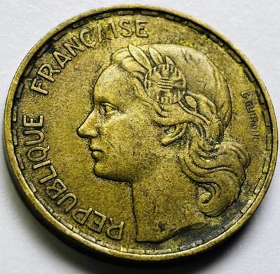 文馨钱币收藏第 286 场，圣诞节专场【 长期接收代拍品低至 0 佣金】 - 铜光美品 1951 年法兰西第四共和国 第一版本 50 法郎大铜币