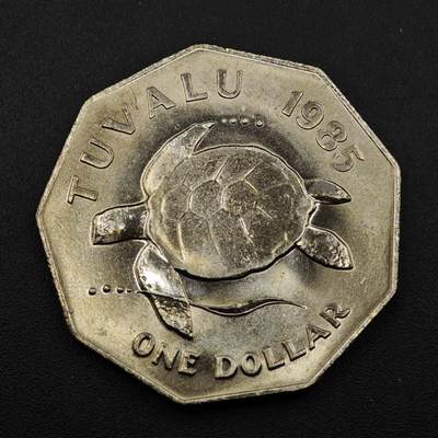 【淘币小摊】实时拍第八百三十三拍   散币场   满百包邮可预留二周 每周一统一发货   - 图瓦卢1985年海龟1元镍币