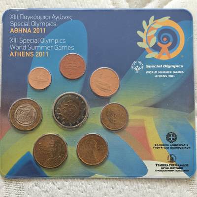 道一币馆币章第一百六十场 - 希腊2011年官方纪念套币八枚 含雅典特殊运动会2欧纪念币