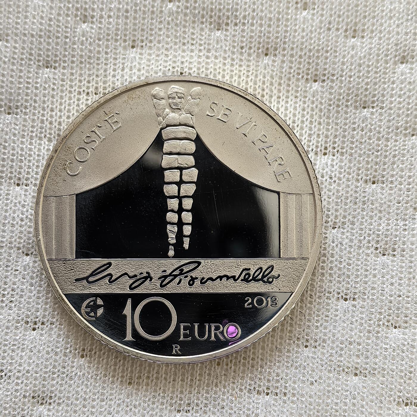 道一币馆币章第一百六十场 欧洲之星 意大利2013年作家路伊吉·皮兰德娄10欧元精制银币 22g 925S 7000