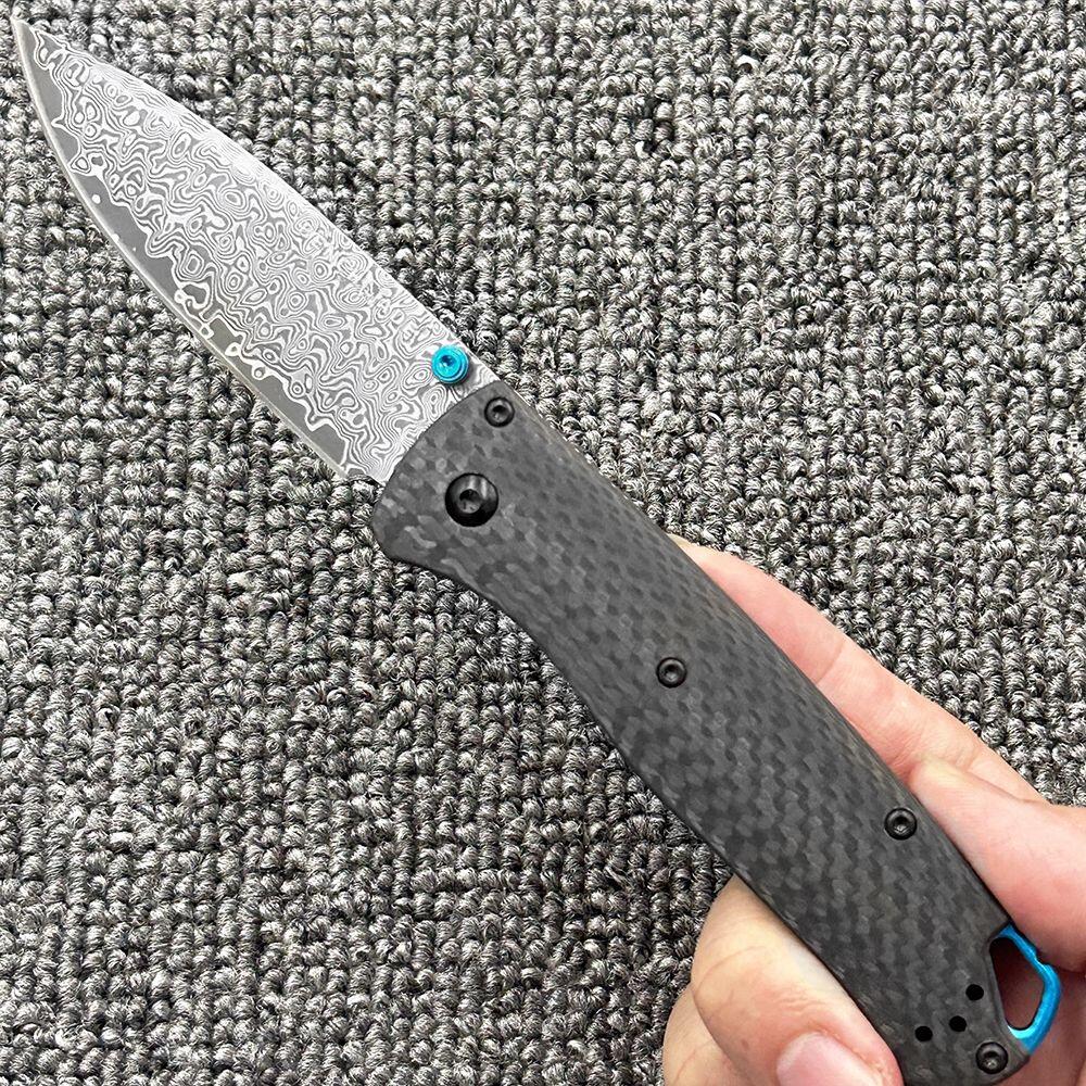 蝴蝶BM535-3碳纤维轴承大马士革刃折刀