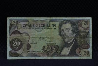 【淘币小摊】限时拍第八百三十四拍  纸币场  满百包邮可预留两周  周一统一发货  -  奥地利1967年20先令纸币【有折】