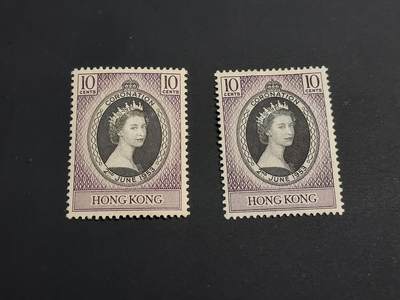 博彦收藏    12月29日 8点 邮票专场 全场包邮 - 香港 女皇登基2套 背贴上品