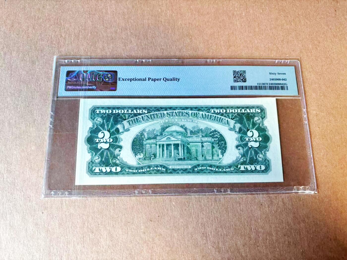 【Blue Auction】世界纸币精拍第765期——18级TOP拍卖/信誉/品质/专业/高效💫 【AA无47】美国 1963年2美金 PMG67EPQ 