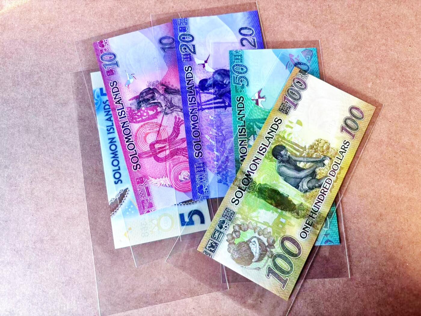 【Blue Auction】世界纸币精拍第765期——18级TOP拍卖/信誉/品质/专业/高效💫 【一组5张 含无47】所罗门群岛5-100元 全新UNC