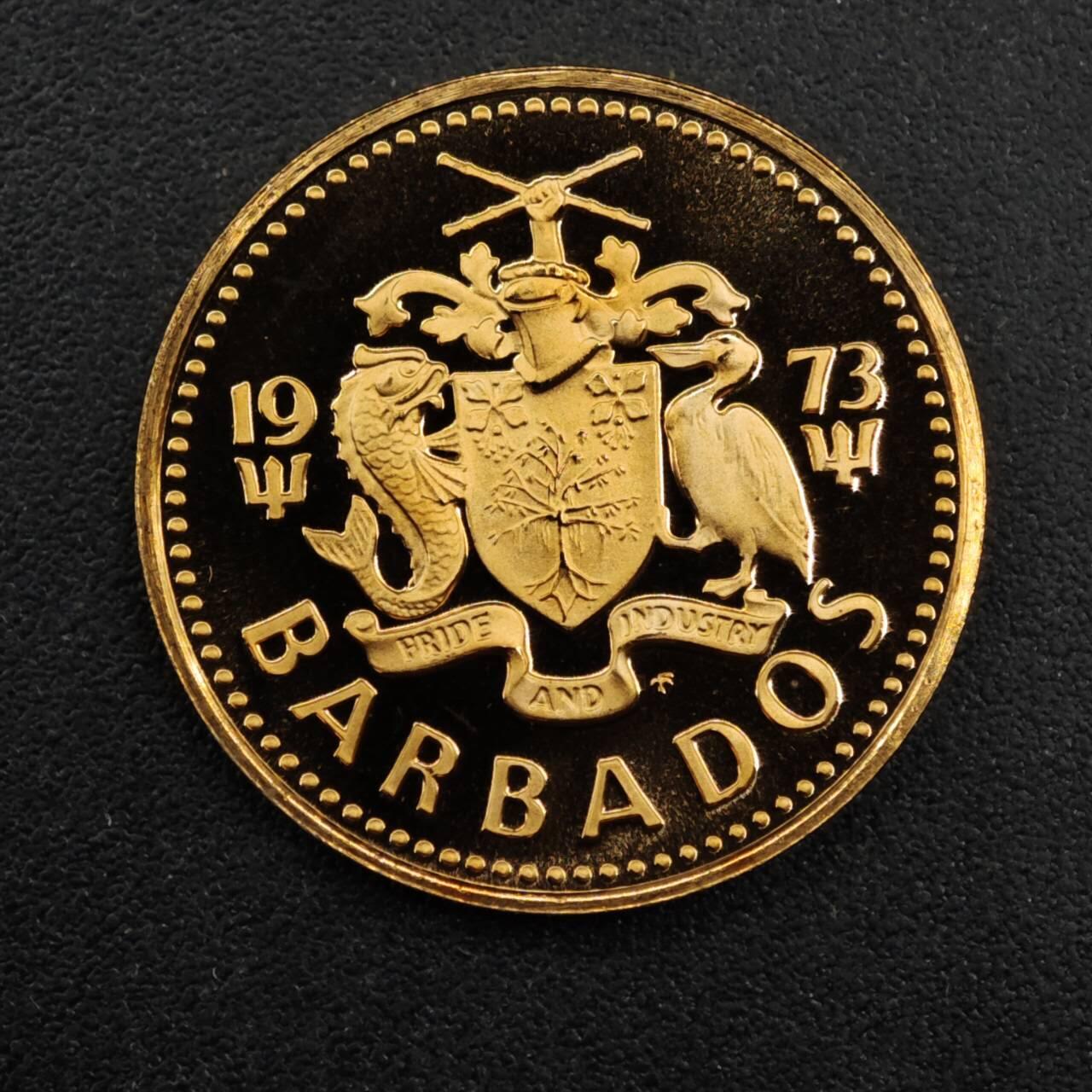 【淘币小摊】实时拍第八百三十三拍   散币场   满百包邮可预留二周 每周一统一发货   巴巴多斯1973年三叉戟1分精制铜币