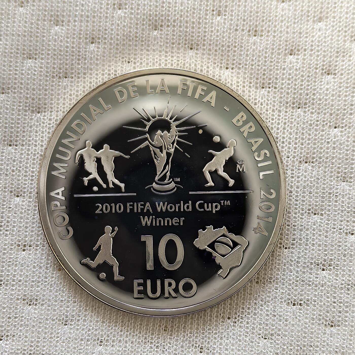道一币馆币章第一百六十场 西班牙2013年巴西世界杯10欧元精制银币  27g 925S 10000