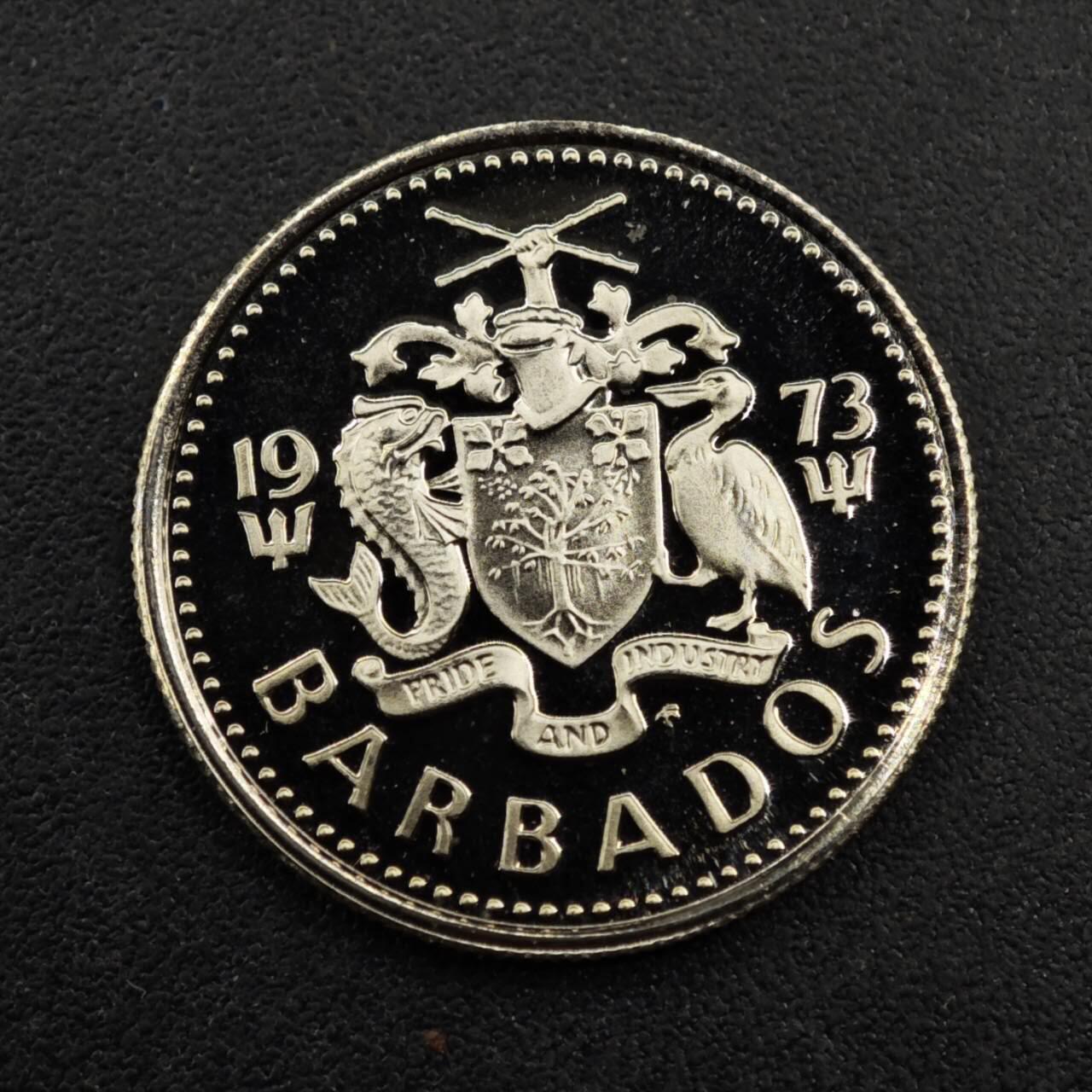 【淘币小摊】实时拍第八百三十三拍   散币场   满百包邮可预留二周 每周一统一发货   巴巴多斯1973年笑鸥5分精制镍币