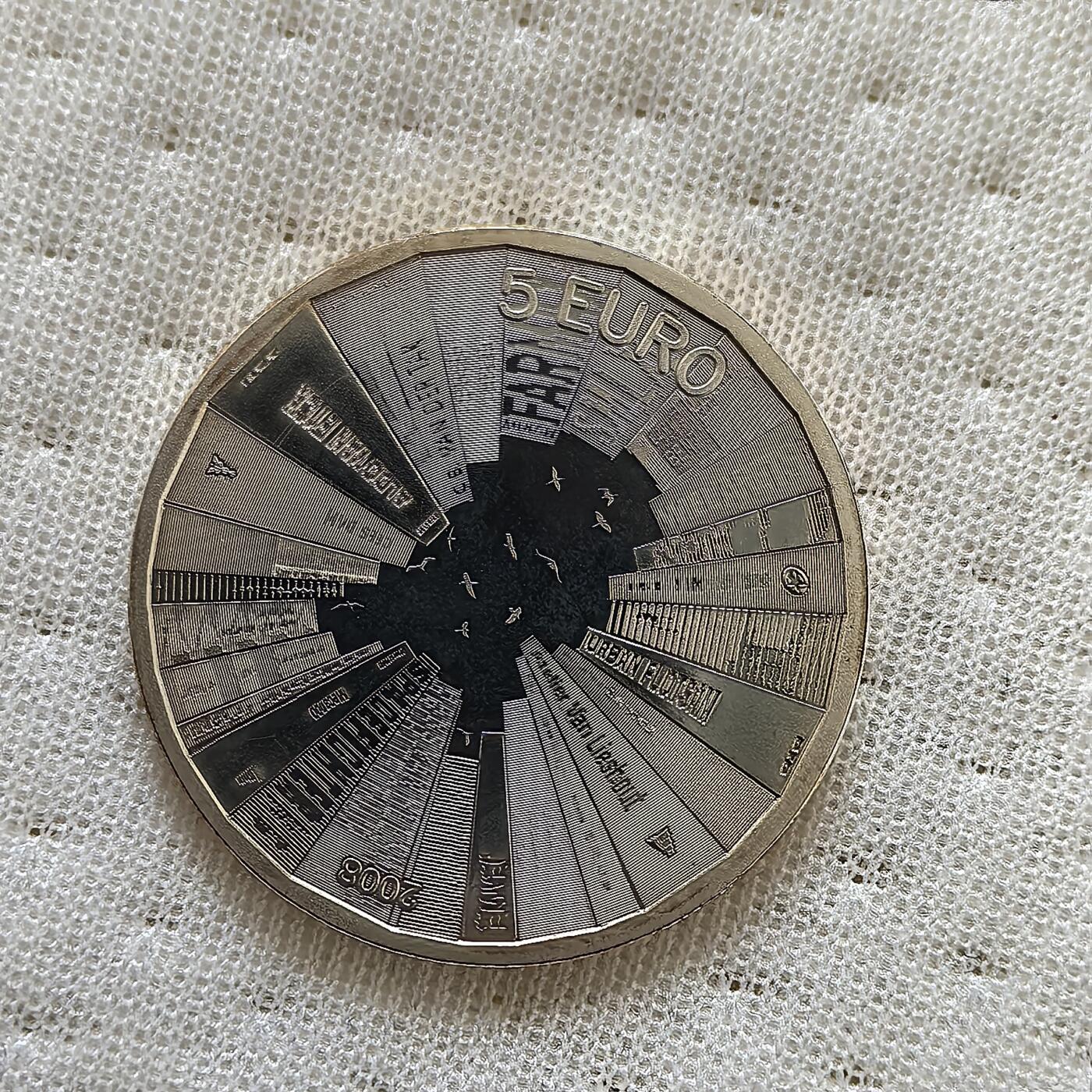 道一币馆币章第一百六十场 欧洲之星 荷兰2008年荷兰建筑学5欧元精制银币  11.9g 925S