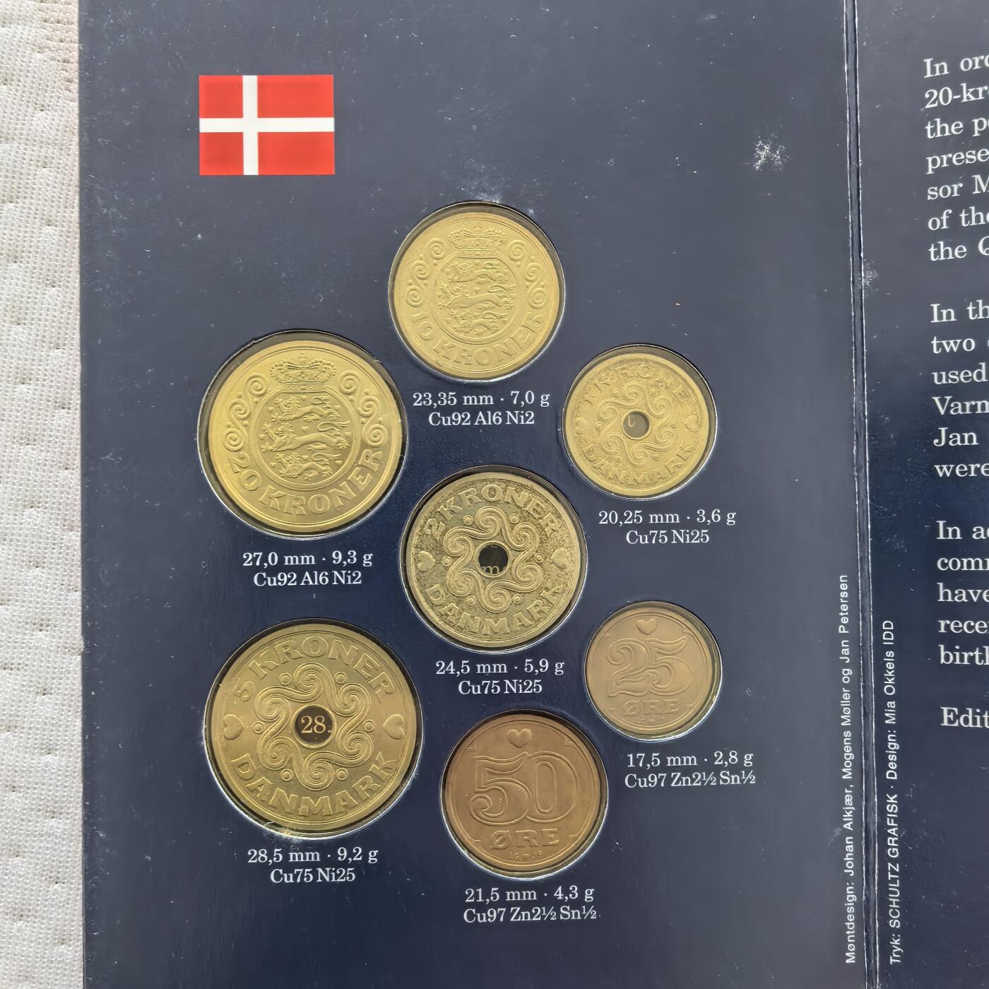 道一币馆币章第一百六十场 原包装 丹麦2001年套币七枚