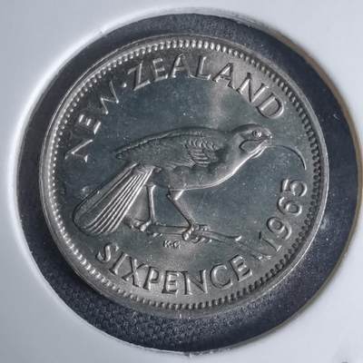 沼泽如烟--第941场 - 新西兰1965年6便士