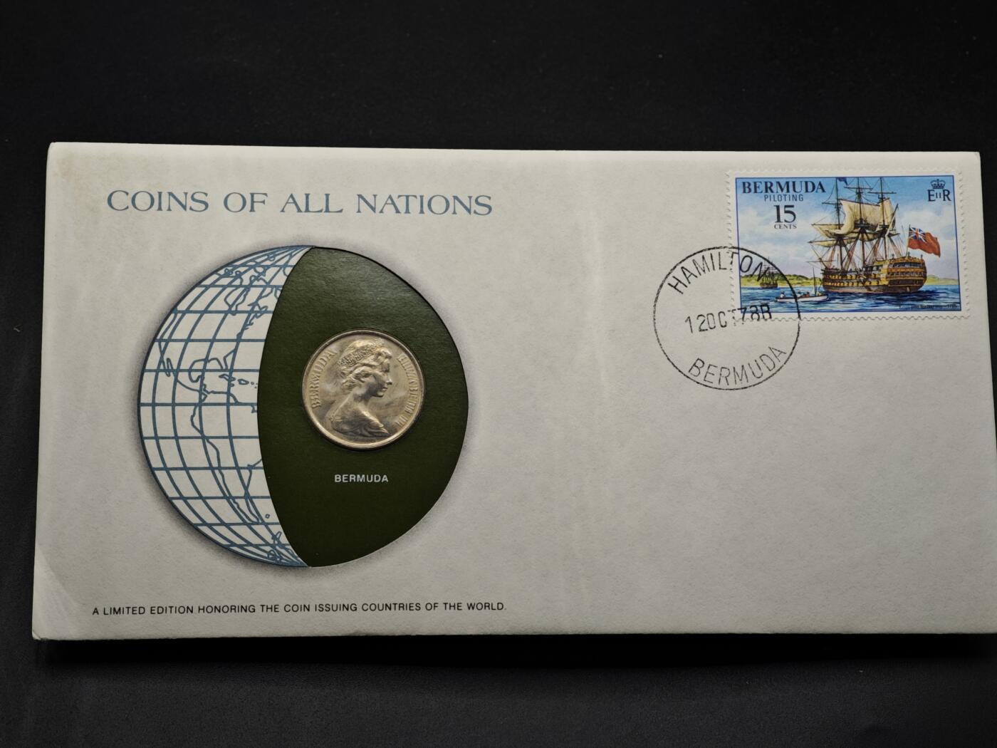 【淘币小摊】实时拍第八百三十三拍   散币场   满百包邮可预留二周 每周一统一发货   百慕大1973年25分邮币封