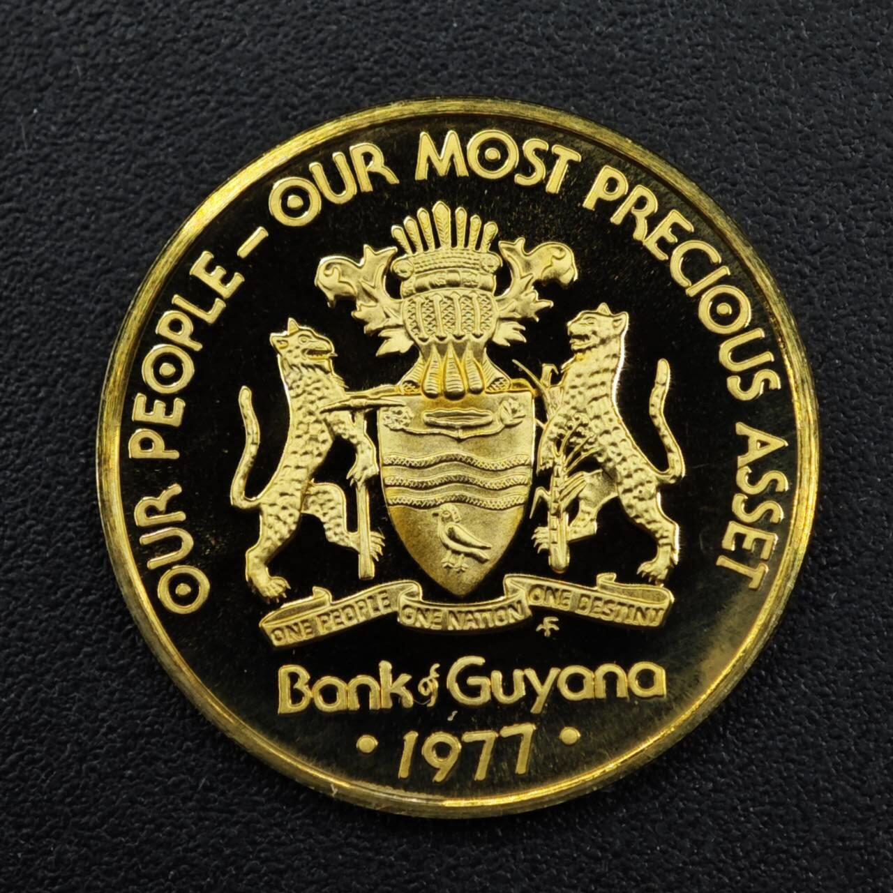 【淘币小摊】实时拍第八百三十三拍   散币场   满百包邮可预留二周 每周一统一发货   圭亚那1977年金钱豹5分精制铜币