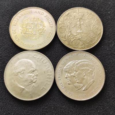 【全场包邮】纯粹捡漏拍488场（免费代拍第25场） - 英国1965-1981年1克朗克朗型纪念币4枚一组