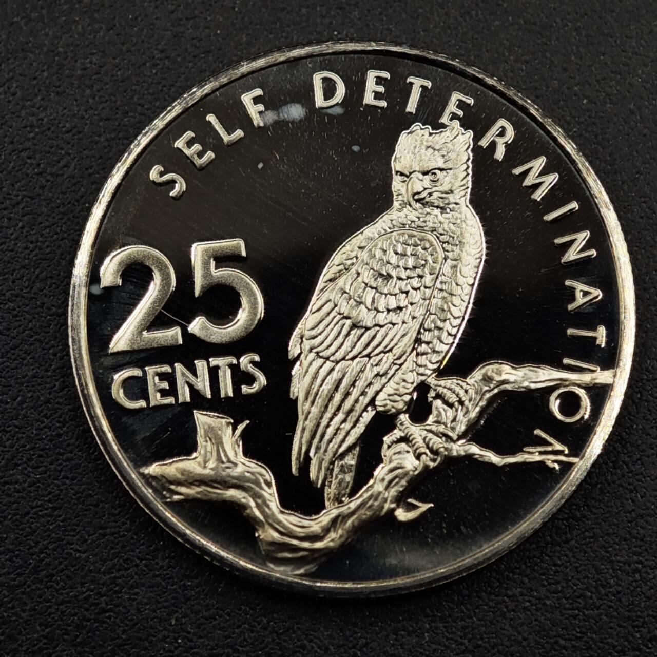 【淘币小摊】实时拍第八百三十三拍   散币场   满百包邮可预留二周 每周一统一发货   圭亚那1977年夜枭25分精制镍币