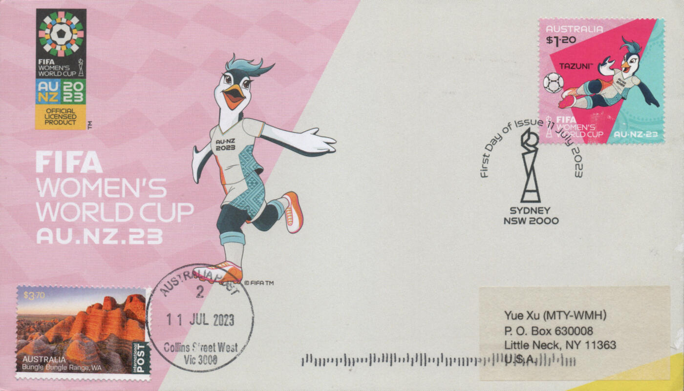 2025年12月27日19:30海外、大陆、澳门、香港邮政精品首日实寄封拍卖专场 2023澳大利亚《国际足联女足世界杯》官封首日实寄封