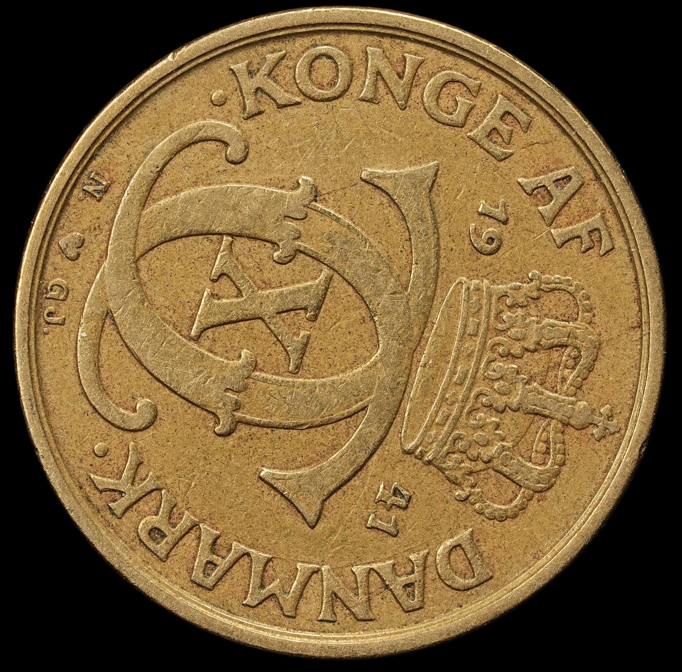 修遠堂世界钱币第九十八期 1941年丹麦皇冠1/2克朗 错版大逆背