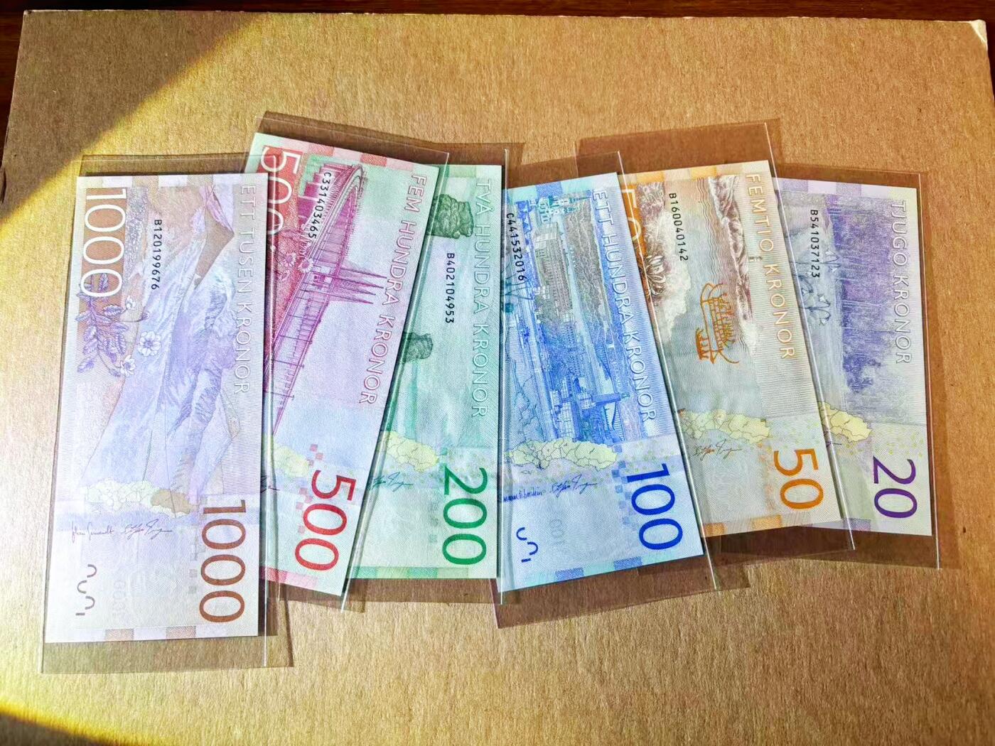 【Blue Auction】世界纸币精拍第765期——18级TOP拍卖/信誉/品质/专业/高效💫 【一组6张】瑞典20-1000克朗 UNC/UNC-