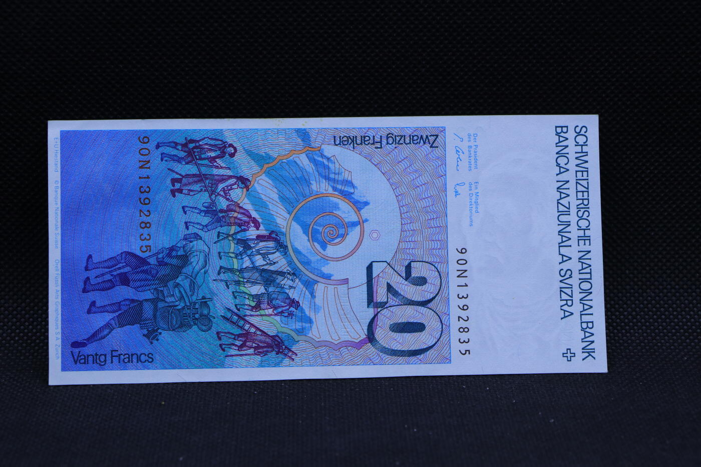 【淘币小摊】限时拍第八百三十四拍  纸币场  满百包邮可预留两周  周一统一发货   瑞士20法郎纸币【有折】