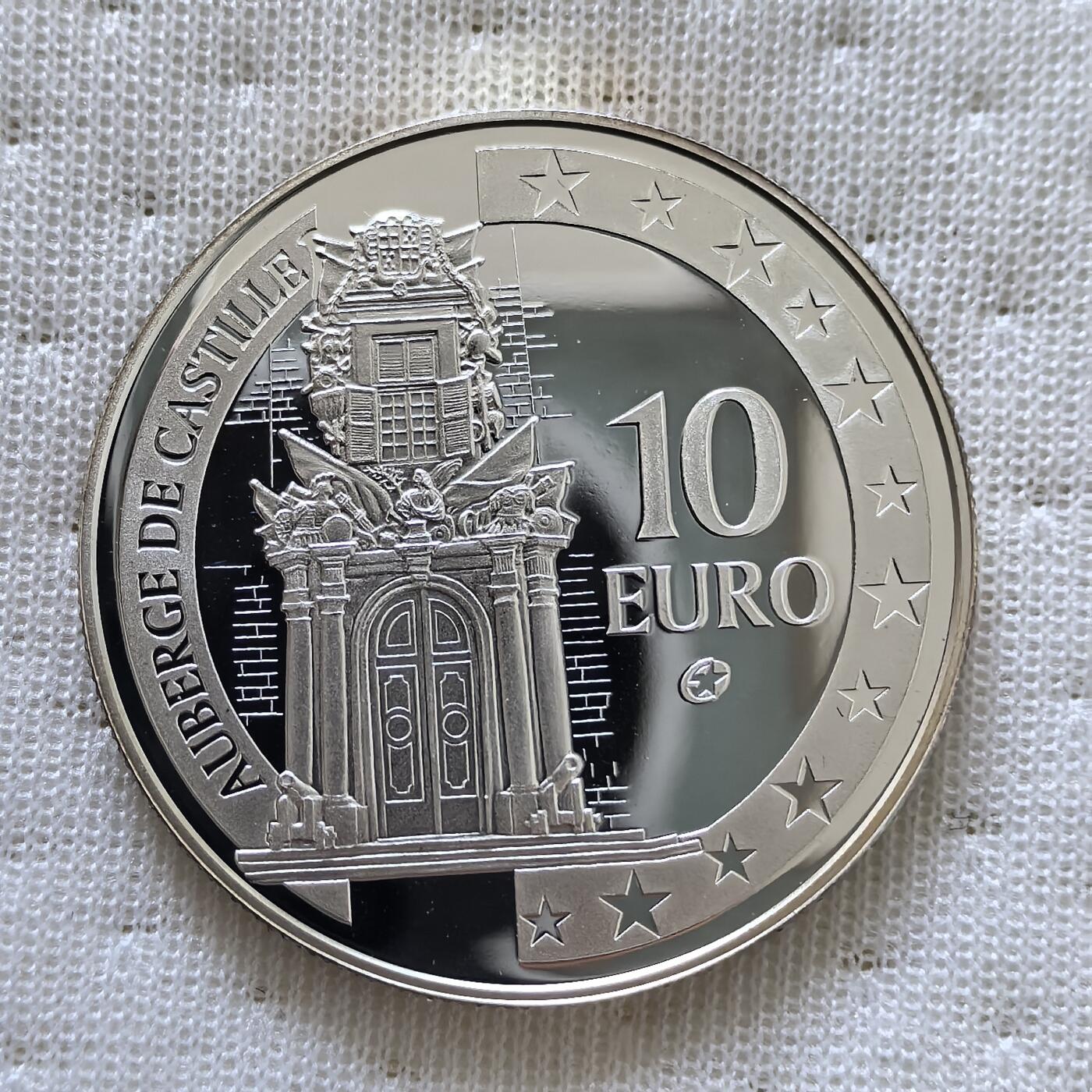 道一币馆币章第一百六十场 欧洲之星 马耳他2008年瓦莱塔的卡斯蒂利亚酒店10欧元精制银币 28.28g 925S 18000