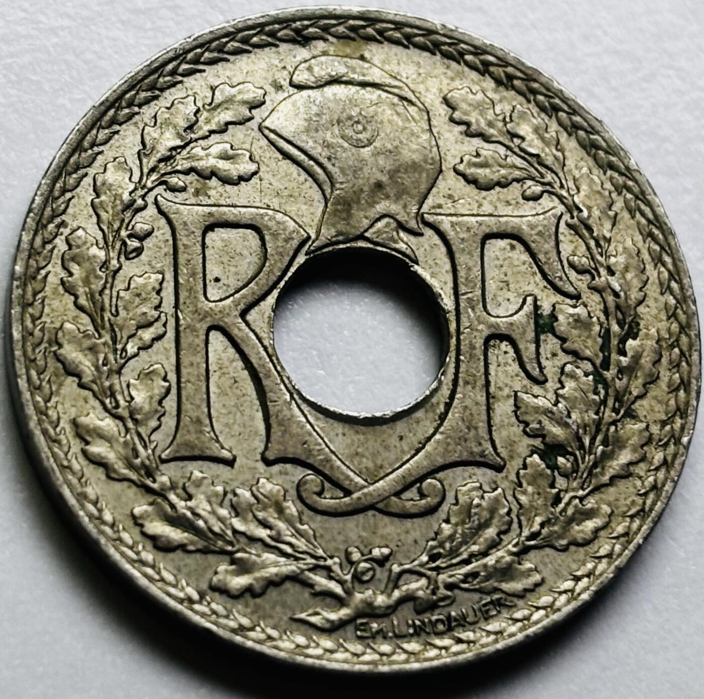 文馨钱币收藏第 286 场，圣诞节专场【 长期接收代拍品低至 0 佣金】 好品 1933 年法兰西第三共和国 第四版本 25 分