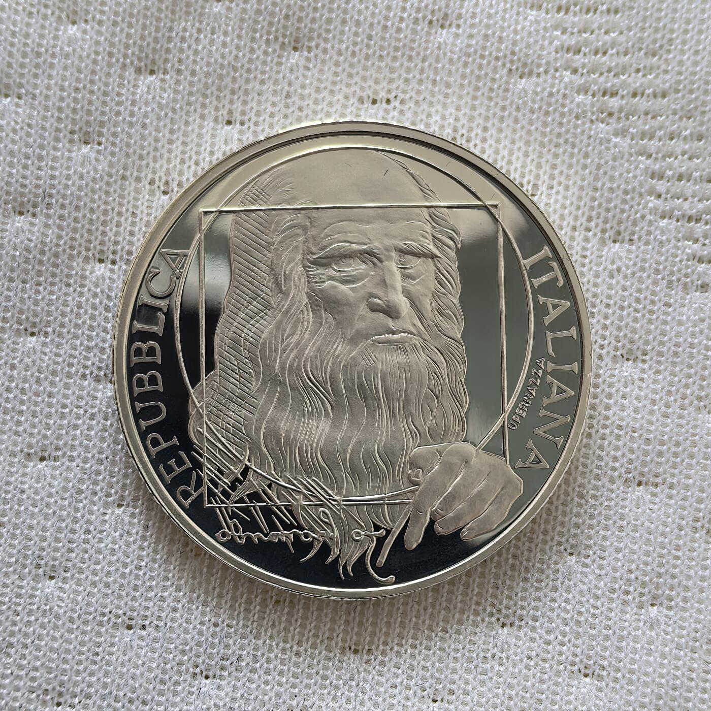 道一币馆币章第一百六十场 欧洲之星 意大利2006年无所不能的达芬奇10欧元精制银币  22g 925S 25000