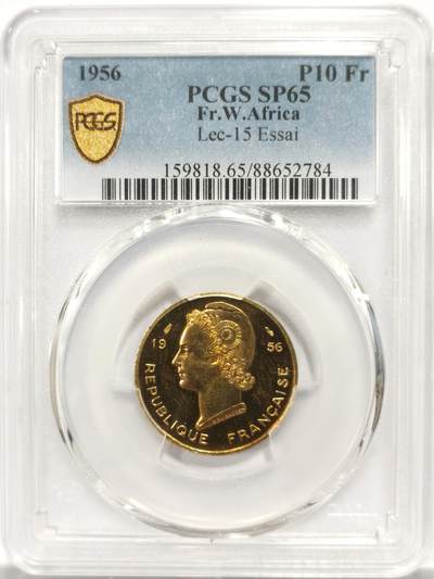 博洋堂世界钱币拍卖第153期（全场包邮） - PCGS SP65 法属西非1956年10法郎样币