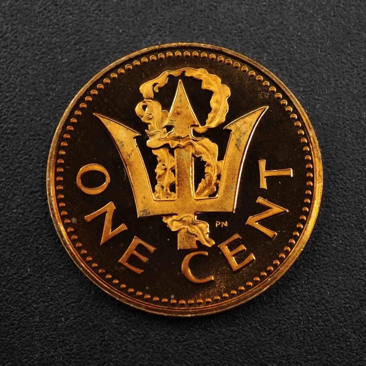 【淘币小摊】实时拍第八百三十三拍   散币场   满百包邮可预留二周 每周一统一发货   巴巴多斯1973年三叉戟1分精制铜币