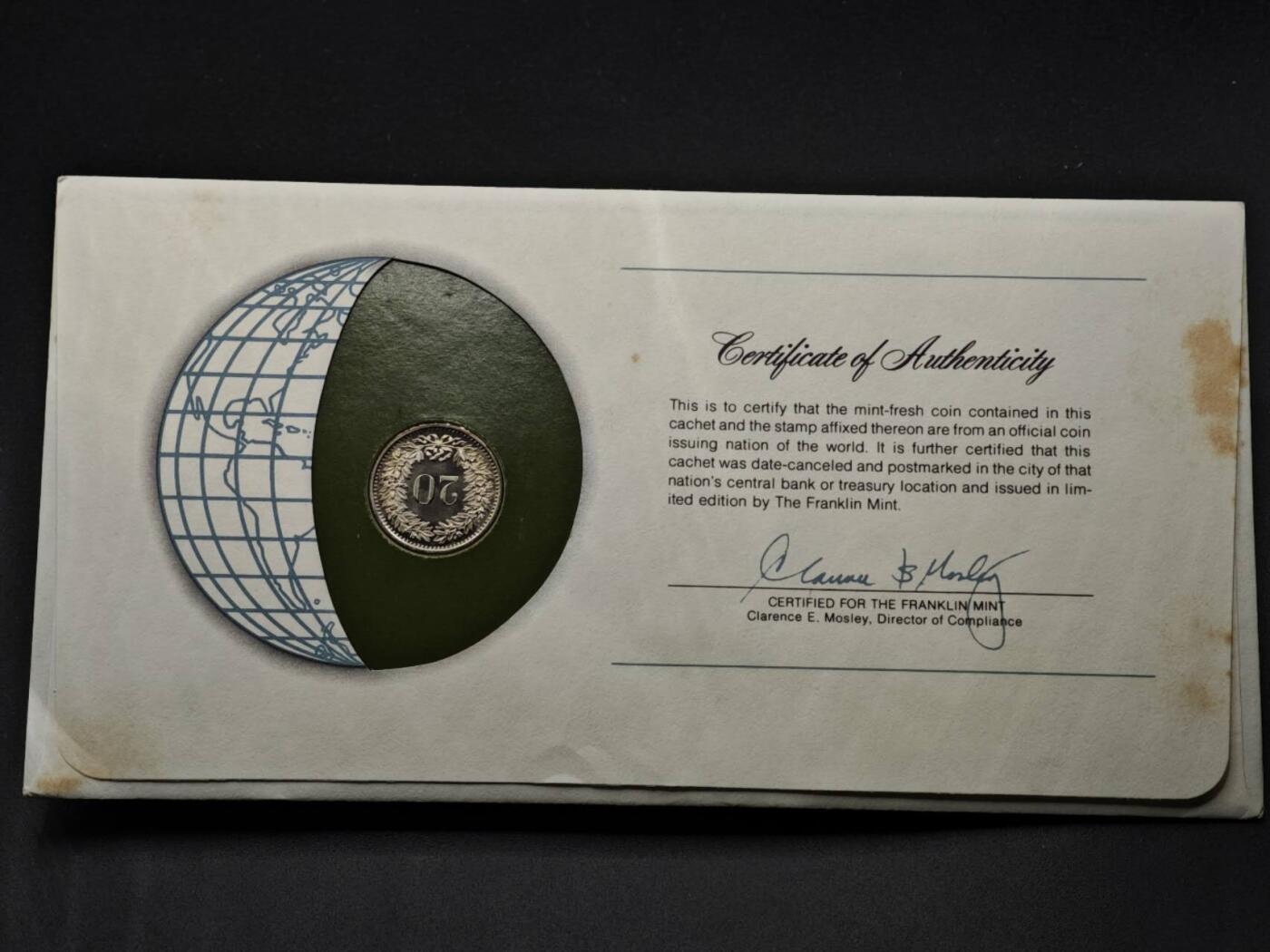 【淘币小摊】实时拍第八百三十三拍   散币场   满百包邮可预留二周 每周一统一发货   瑞士1976年20分邮币封