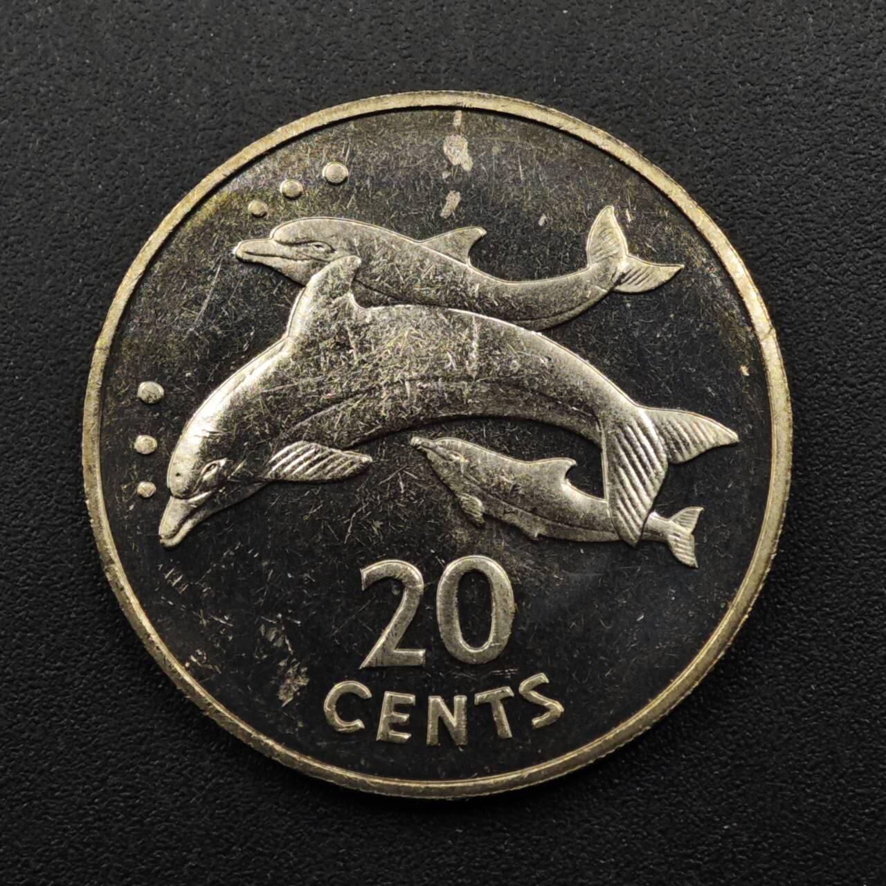 【淘币小摊】实时拍第八百三十三拍   散币场   满百包邮可预留二周 每周一统一发货   基里巴斯1979年海豚20分镍币