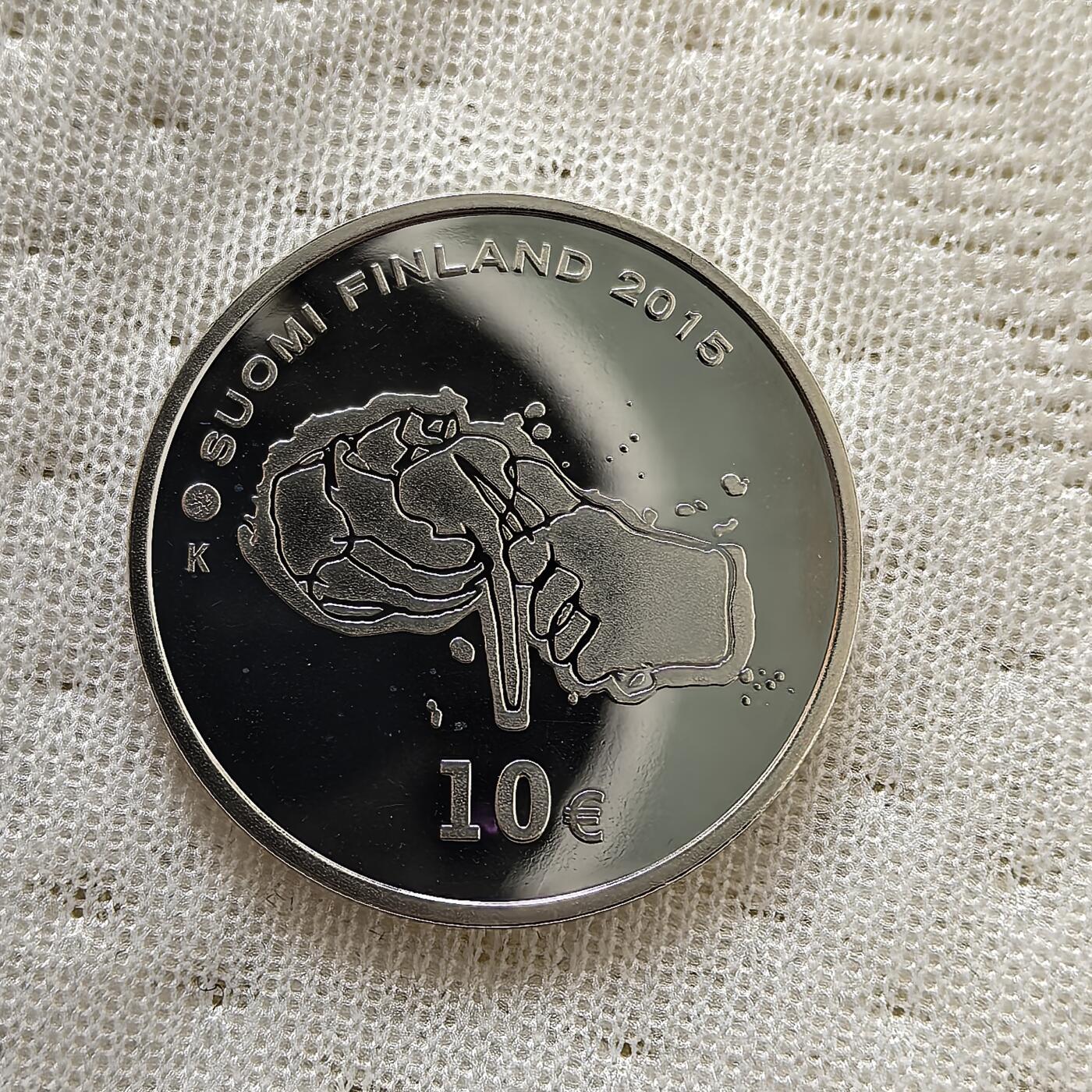 道一币馆币章第一百六十场 芬兰2015年设计师塔皮奥·维卡尔拉诞辰百年10欧元银币  10g 500s 10000