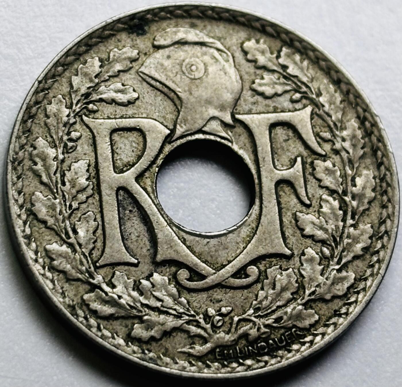 文馨钱币收藏第 286 场，圣诞节专场【 长期接收代拍品低至 0 佣金】 好品 1921 年法兰西第三共和国 第四版本 25 分