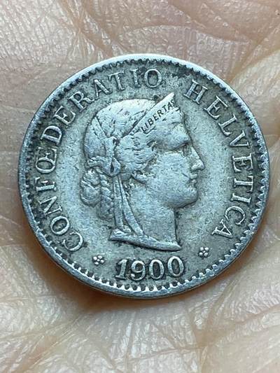 2025年第一百三十八场(总第一百六十四场）外国好品散币场(免佣金) - 稀少早期年份–瑞士🇨🇭1900年5拉彭(第二版，B标伯尔尼造)