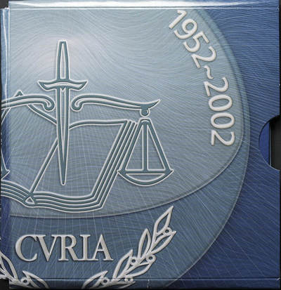 修遠堂世界钱币第九十八期 - 2002年卢森堡  “欧洲法院成立 50 周年” 25 欧元纪念精制银币 22.85g，925银