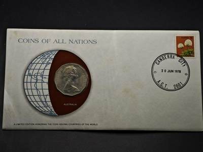 【淘币小摊】实时拍第八百三十三拍   散币场   满百包邮可预留二周 每周一统一发货   - 澳大利亚1978年50分邮币封