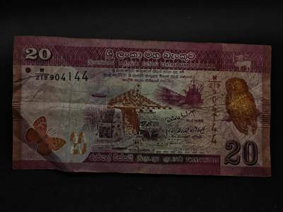 【淘币小摊】限时拍第八百三十四拍  纸币场  满百包邮可预留两周  周一统一发货  - 斯里兰卡2010年20卢比纸币【有折】