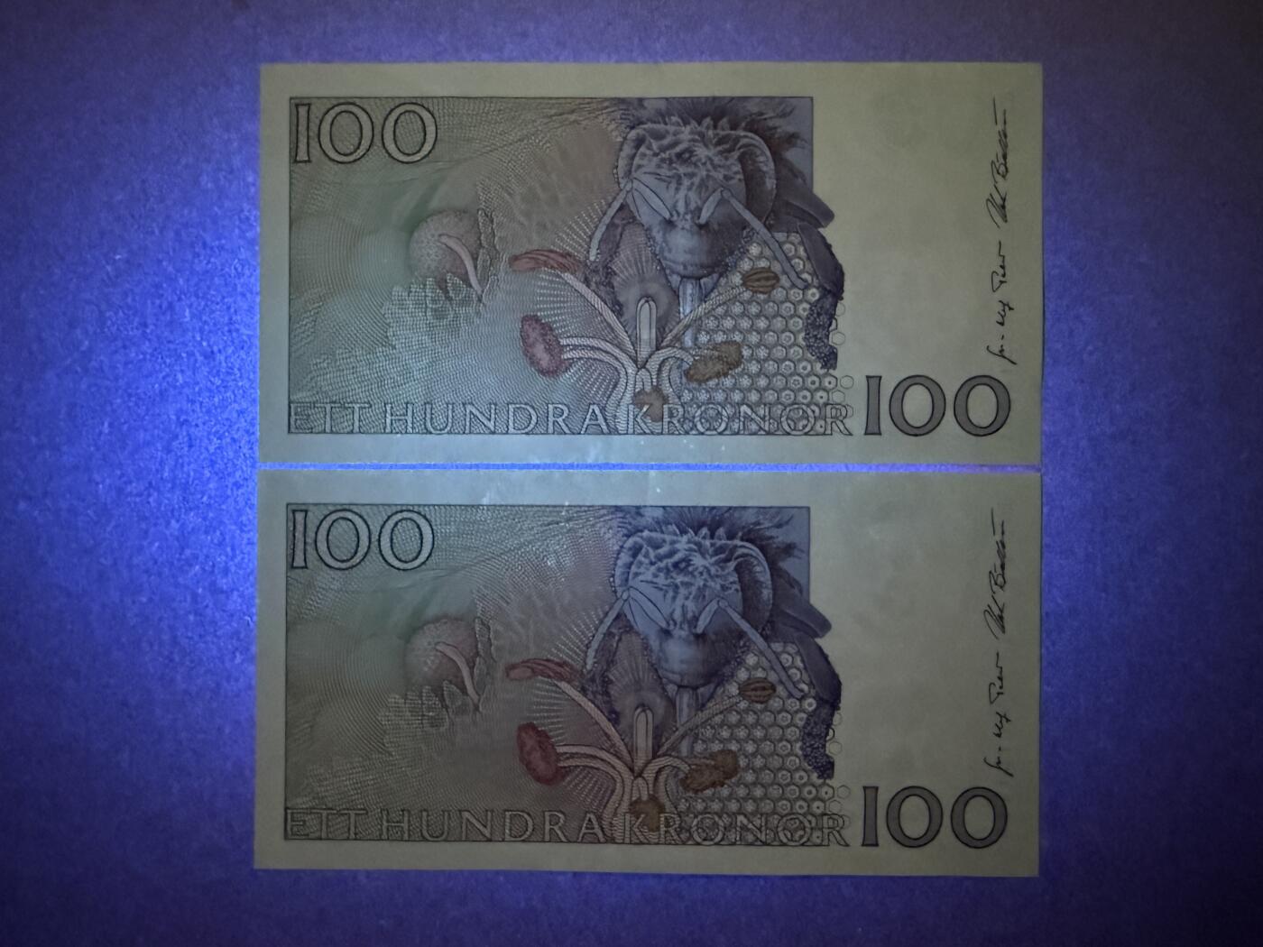 《艾美收藏》第225期-12.15周日外币精选场 瑞典100克朗2张 AU 1998年 初版林奈