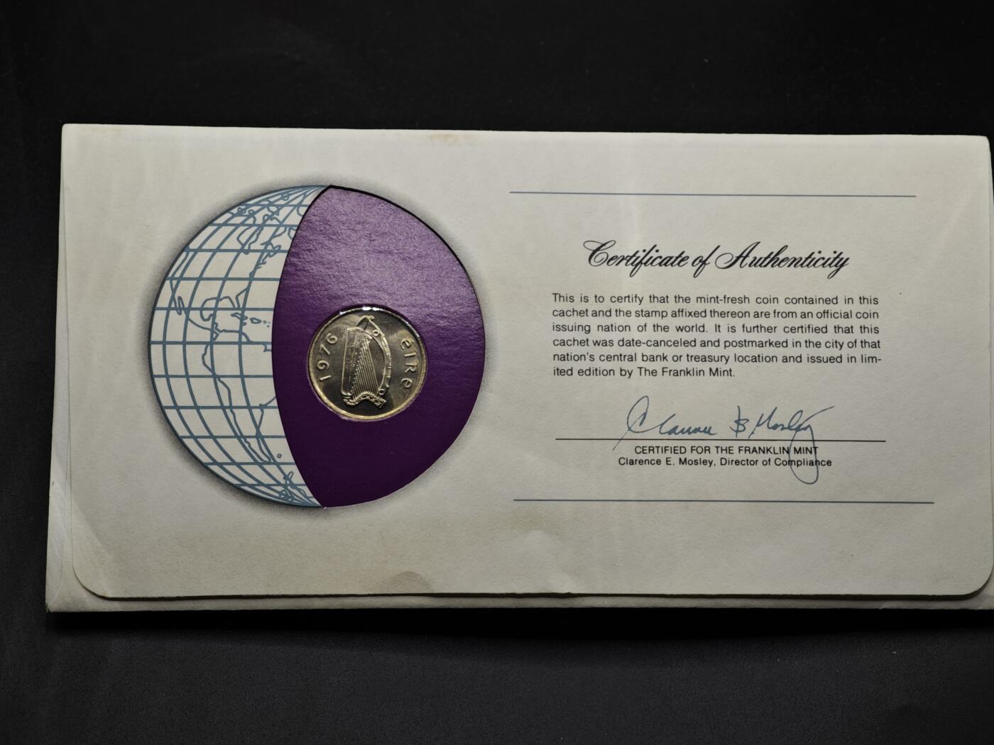 【淘币小摊】实时拍第八百三十三拍   散币场   满百包邮可预留二周 每周一统一发货   爱尔兰1976年5便士邮币封