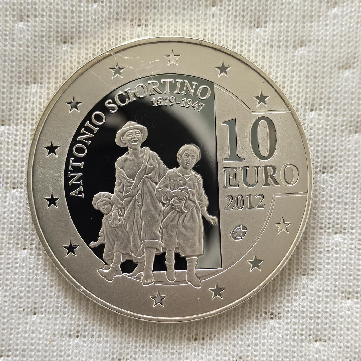 道一币馆币章第一百六十场 欧洲之星 马耳他2012年艺术家-安东尼奥·西奥蒂诺10欧元精制银币 28.28g 925S 