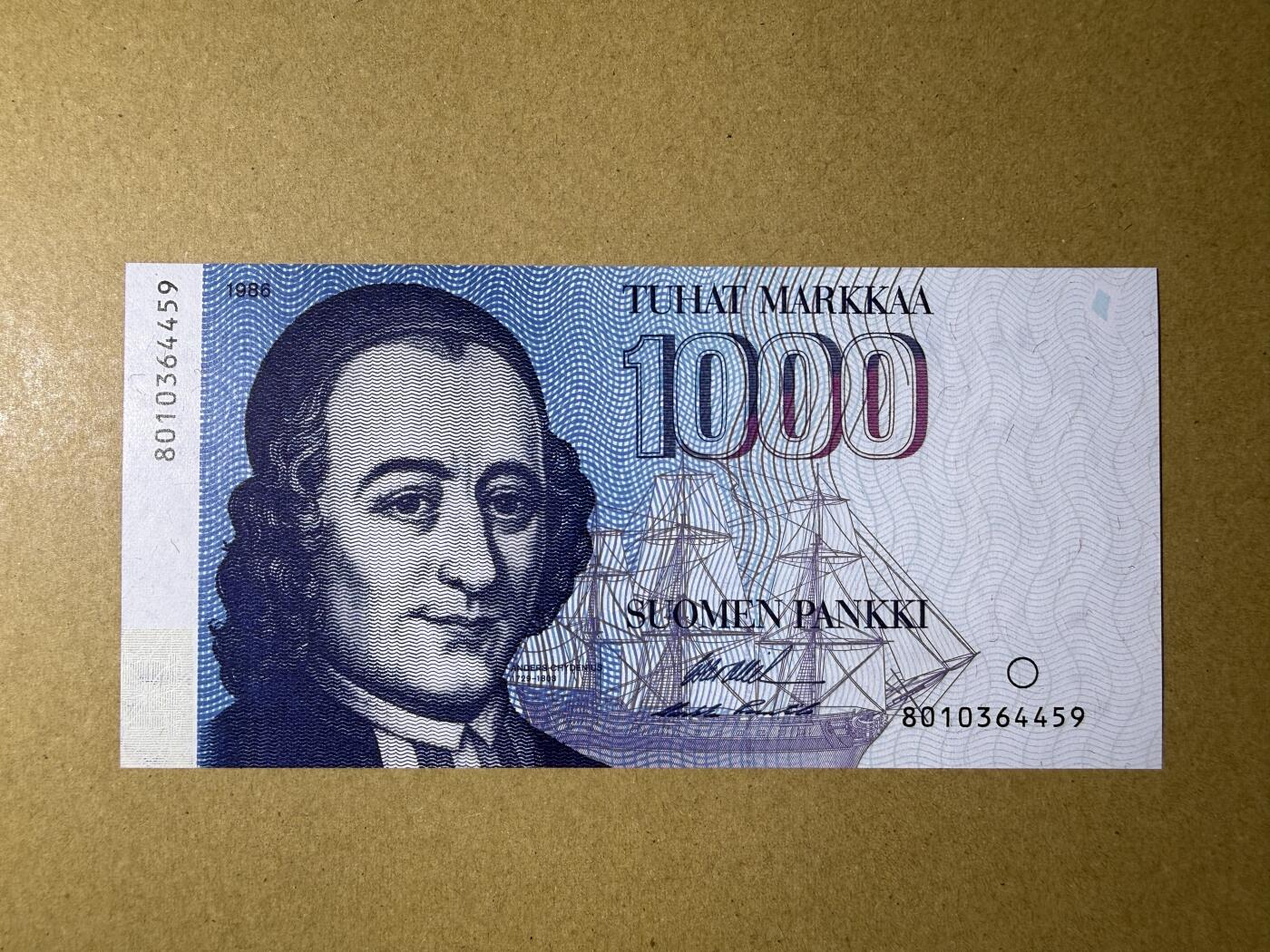 《艾美收藏》第225期-12.15周日外币精选场 芬兰1000马克 UNC 末版初版 芬兰议员屈德纽斯