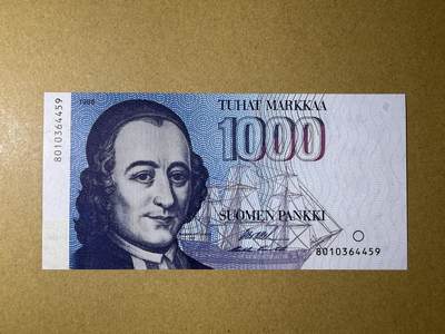 《艾美收藏》第225期-12.15周日外币精选场 - 芬兰1000马克 UNC 末版初版 芬兰议员屈德纽斯